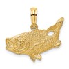 10K 2-D Bass Fish with Tail Up Charm