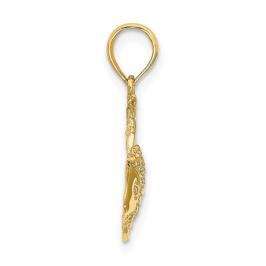 10K Textured Angel Fish Charm