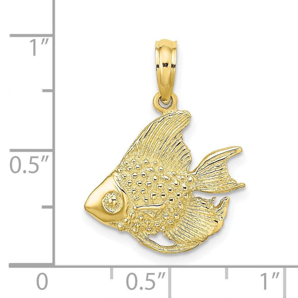 10K Textured Angel Fish Charm