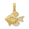 10K Polished Engraved Fish Charm