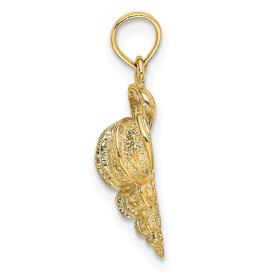 10K 2-D Precious Wentletrap Shell Charm