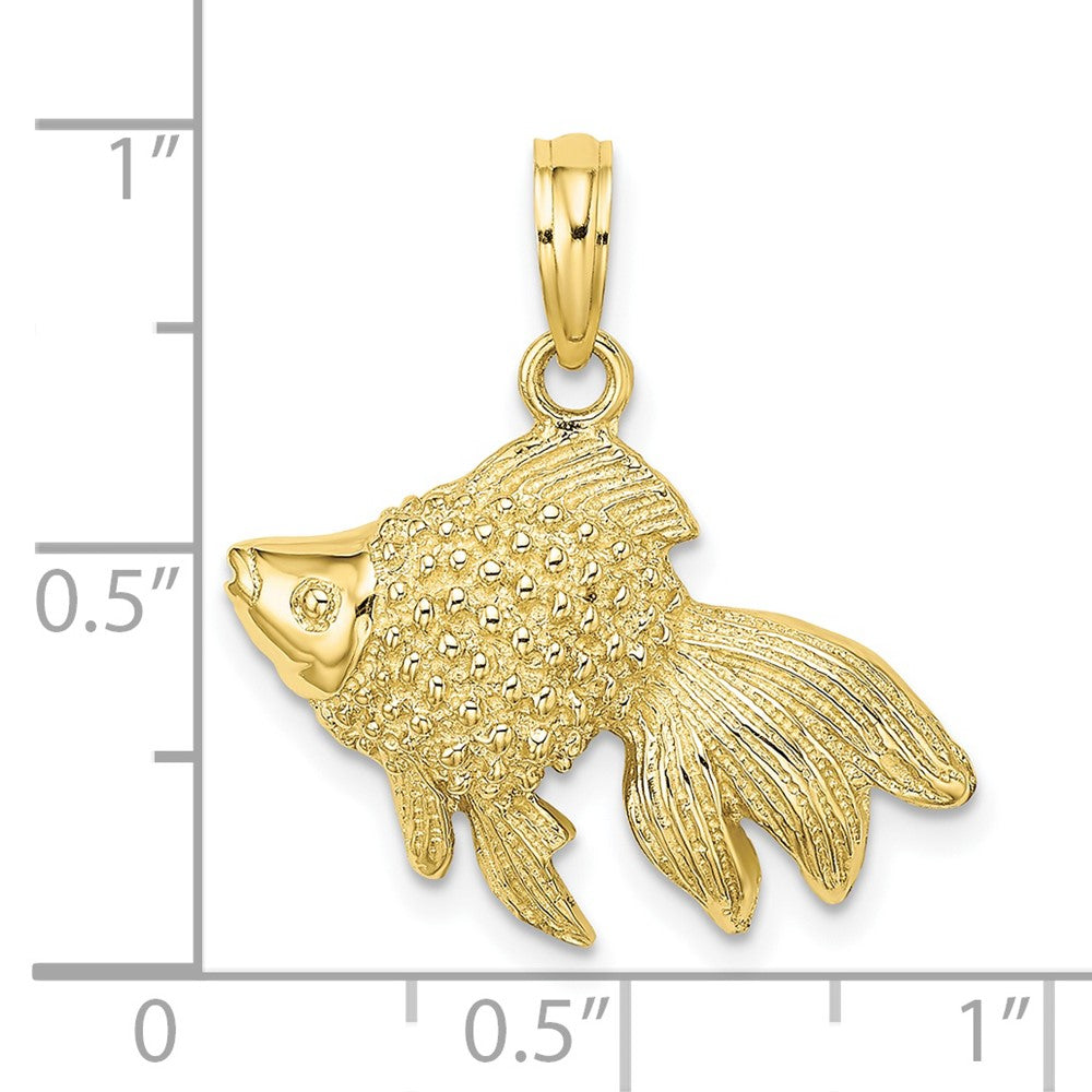 10k Textured Gold Fish Charm