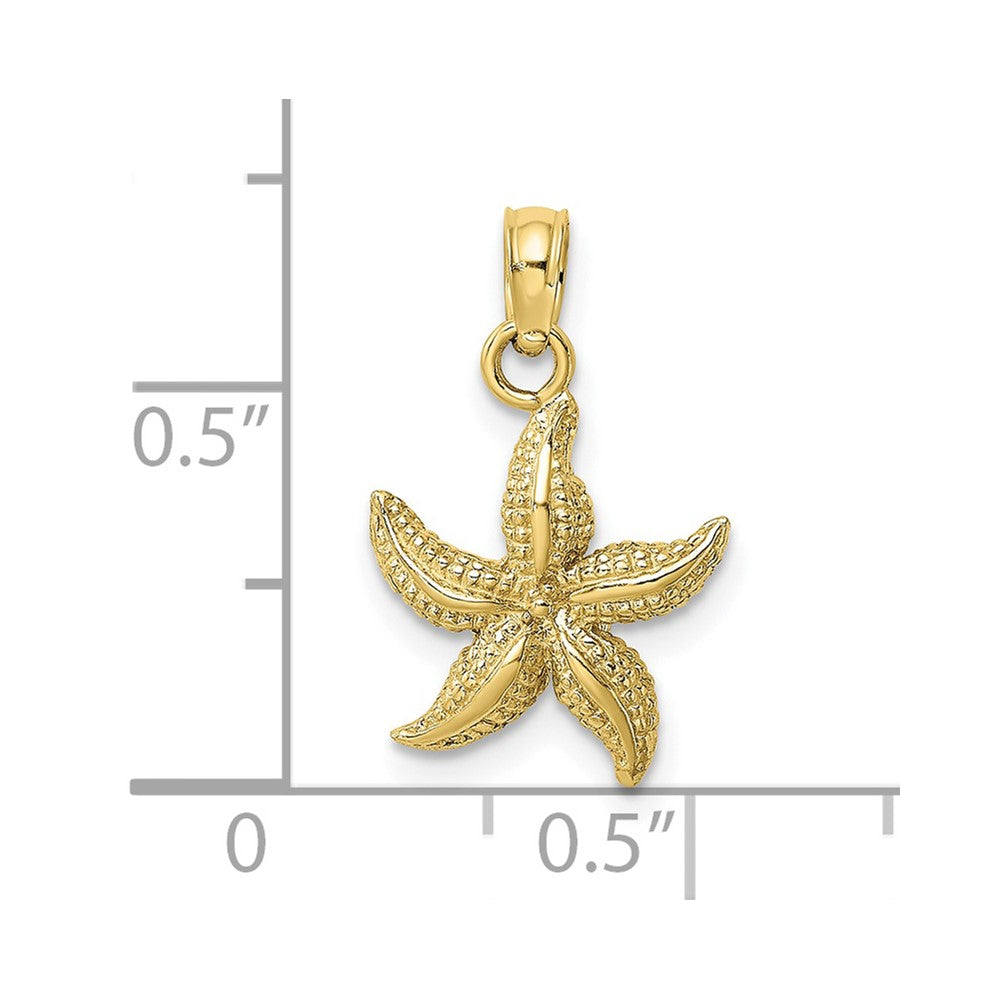 10K Textured Starfish Charm