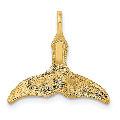 10K 3-D Polished Whale Tail Charm