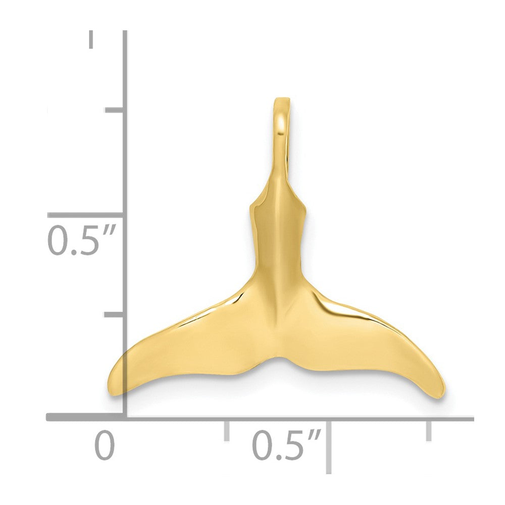 10K 3-D Polished Whale Tail Charm