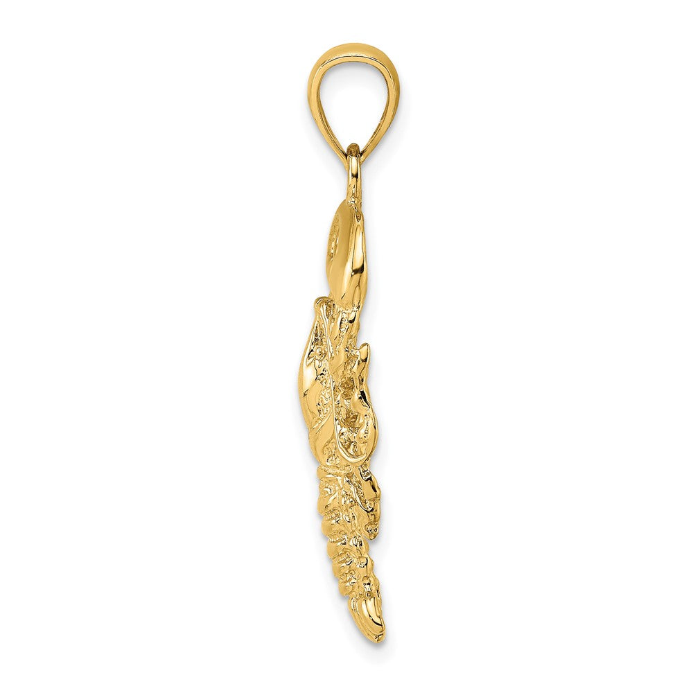 10K Large 2-D Textured Maine Lobster Charm