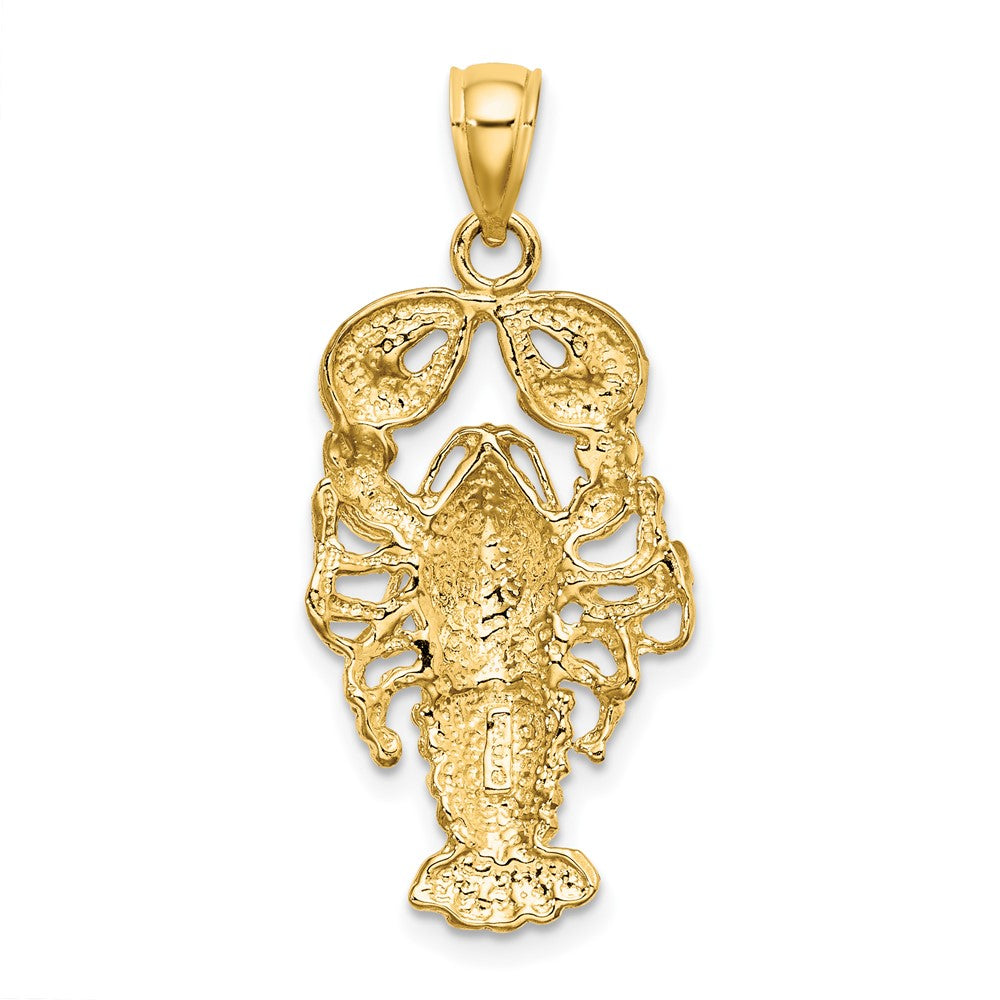 10K Large 2-D Textured Maine Lobster Charm