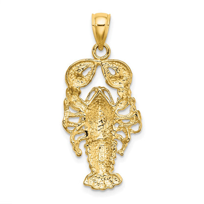 10K Large 2-D Textured Maine Lobster Charm
