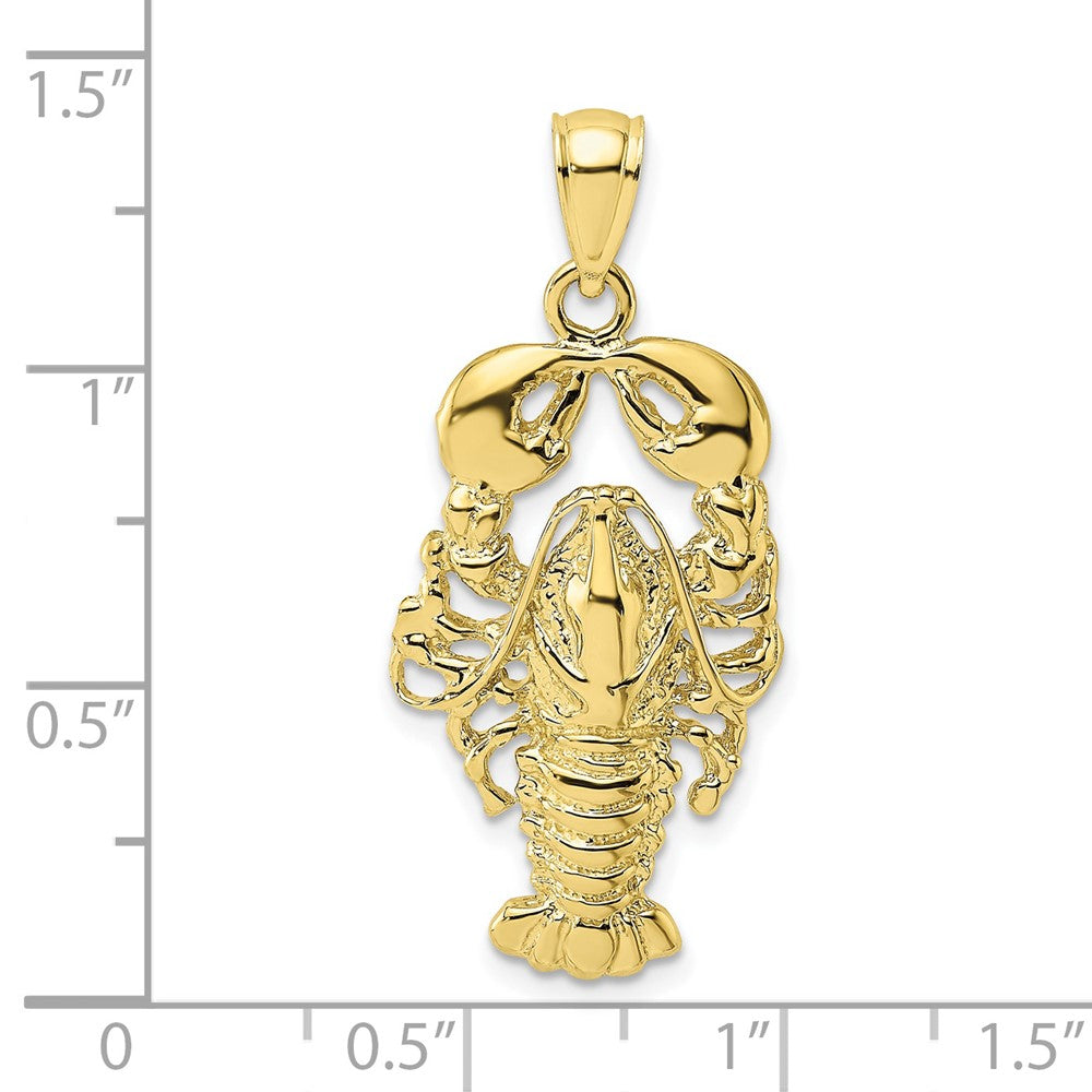 10K Large 2-D Textured Maine Lobster Charm