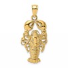 10K Large 2-D Textured Maine Lobster Charm