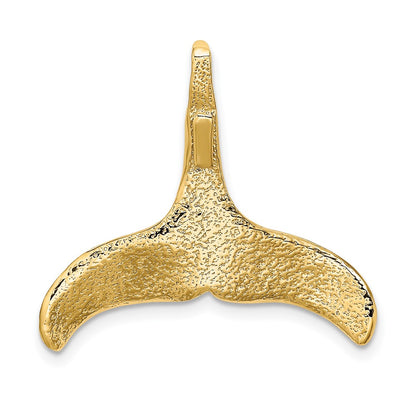 10K 3-D Polished and Textured Whale Tail Charm