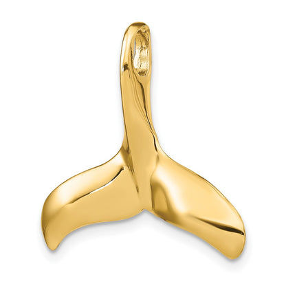 10K 3-D Polished and Textured Whale Tail Charm