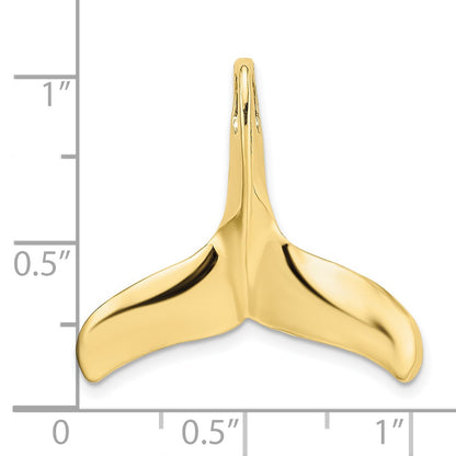 10K 3-D Polished and Textured Whale Tail Charm