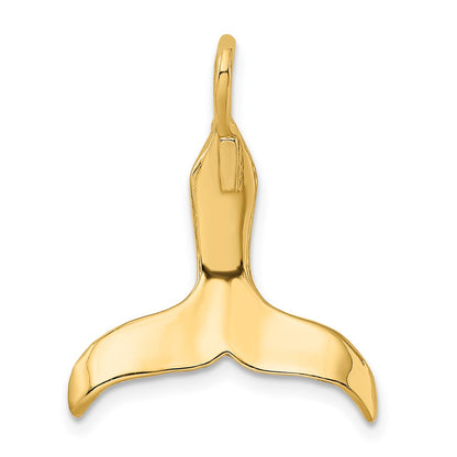 10K 3-D Polished Whale Tail Charm