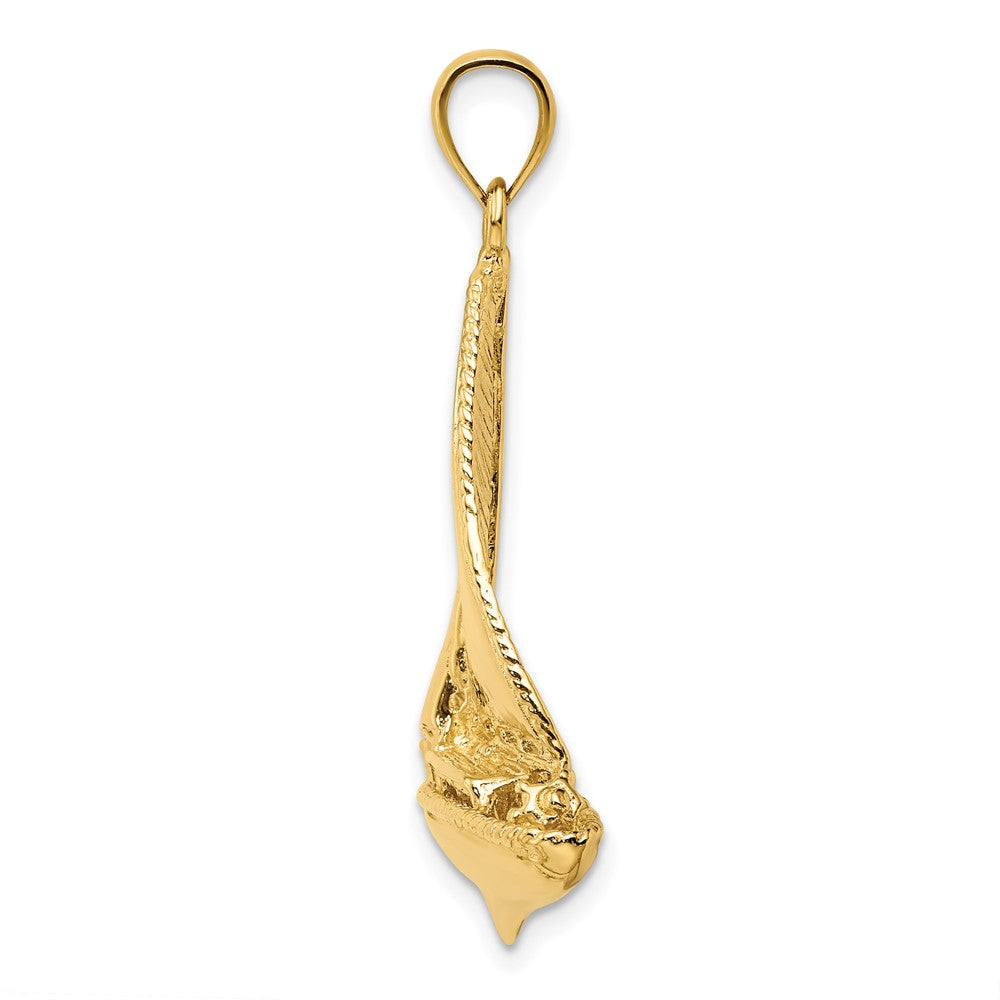 10K 3-D Polished Sailboat Charm