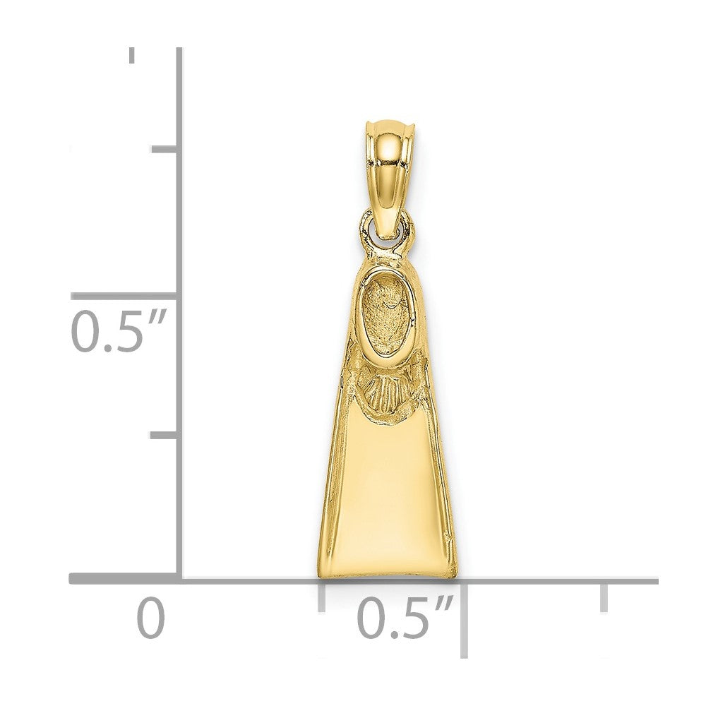 10K Scuba Flipper Charm