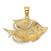 10K 2-D Polished Textured Banner Fish Charm