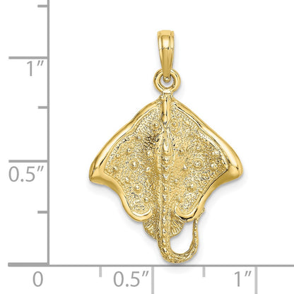 10K Stingray with Polished Edge Charm