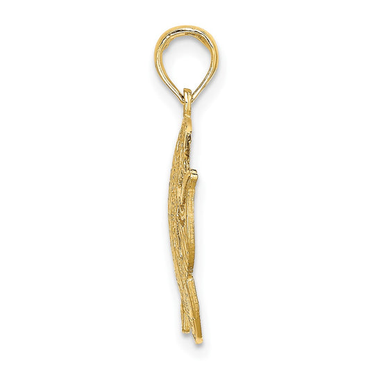 10K Polished Cut-Out Banner Fish Charm