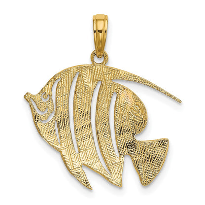 10K Polished Cut-Out Banner Fish Charm