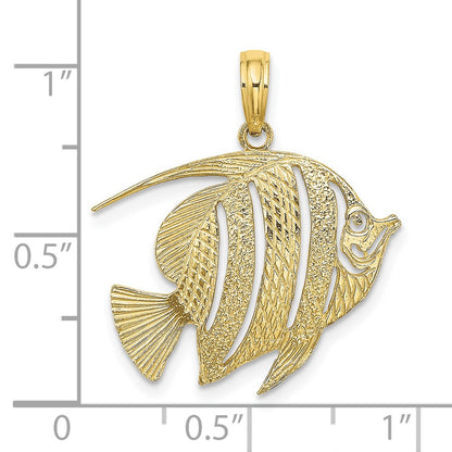 10K Polished Cut-Out Banner Fish Charm