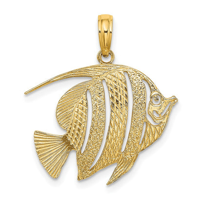 10K Polished Cut-Out Banner Fish Charm