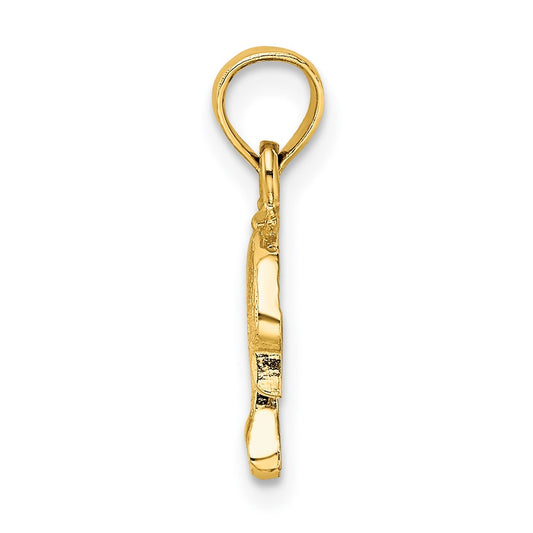 10K Textured Mini Dolphin Jumping Charm