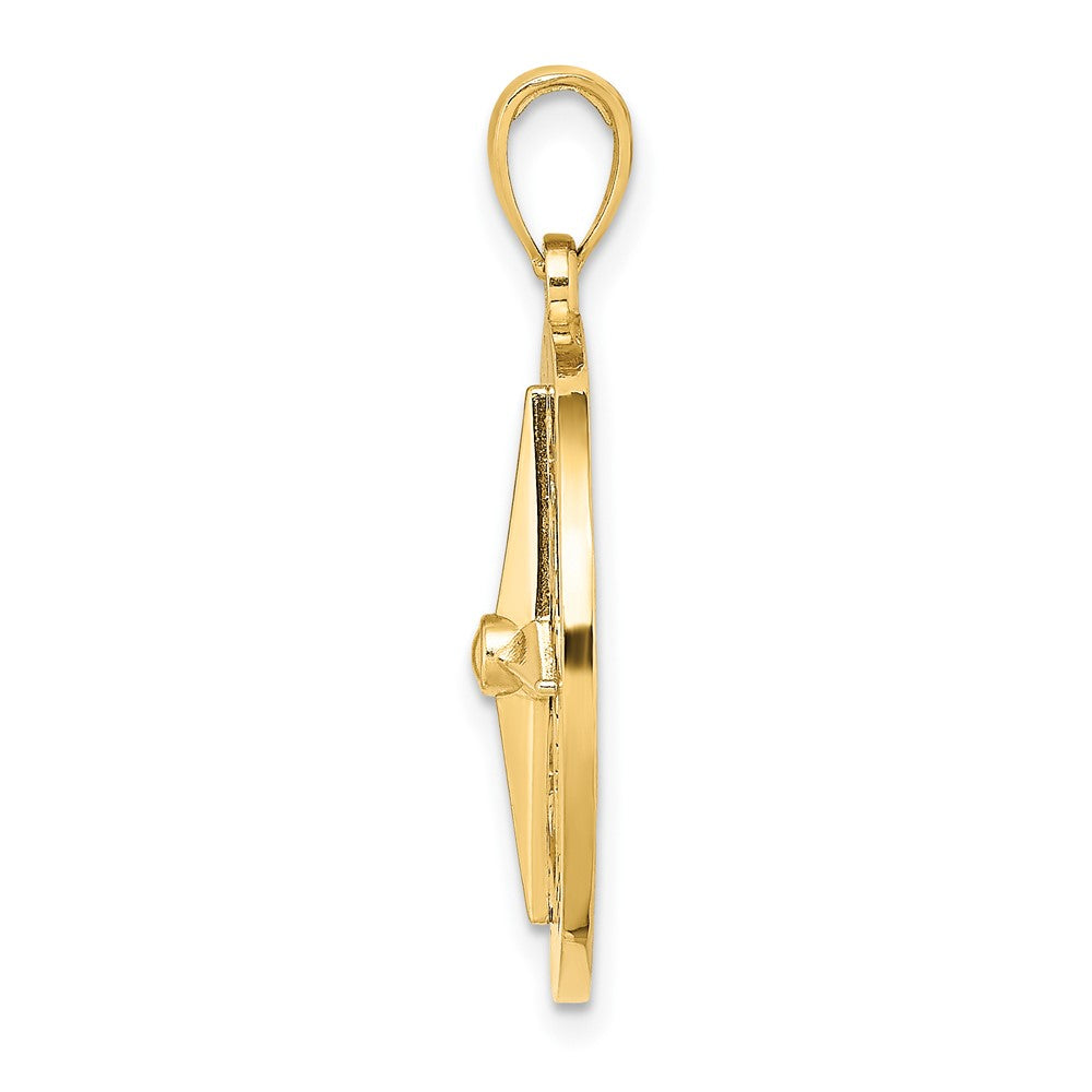10K Large Nautical Compass Charm