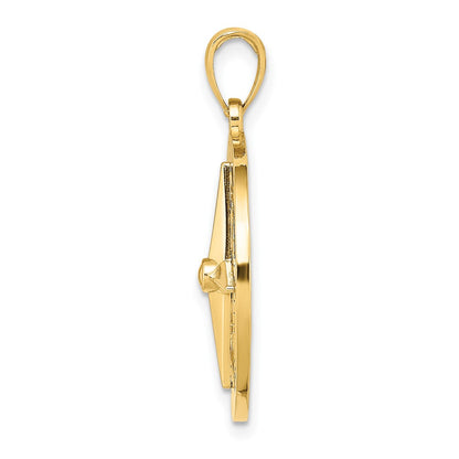 10K Large Nautical Compass Charm