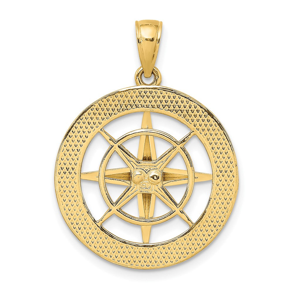 10K Large Nautical Compass Charm