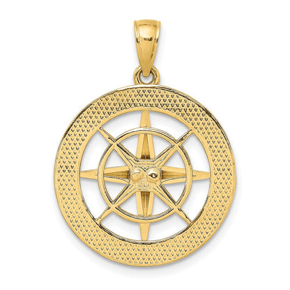 10K Large Nautical Compass Charm