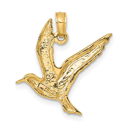 10K Polished 2-D Seagull Flying Charm