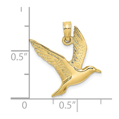 10K Polished 2-D Seagull Flying Charm