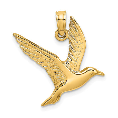 10K Polished 2-D Seagull Flying Charm