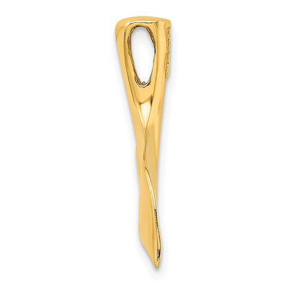 10K 3-D Polished Whale Tail Fits up to 4mm Fancy Only Omega Slide