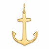10K 3-D Polished Large Anchor with Shackle Bail Charm