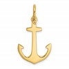 10K 3-D Polished Anchor with Shackle Bail Charm