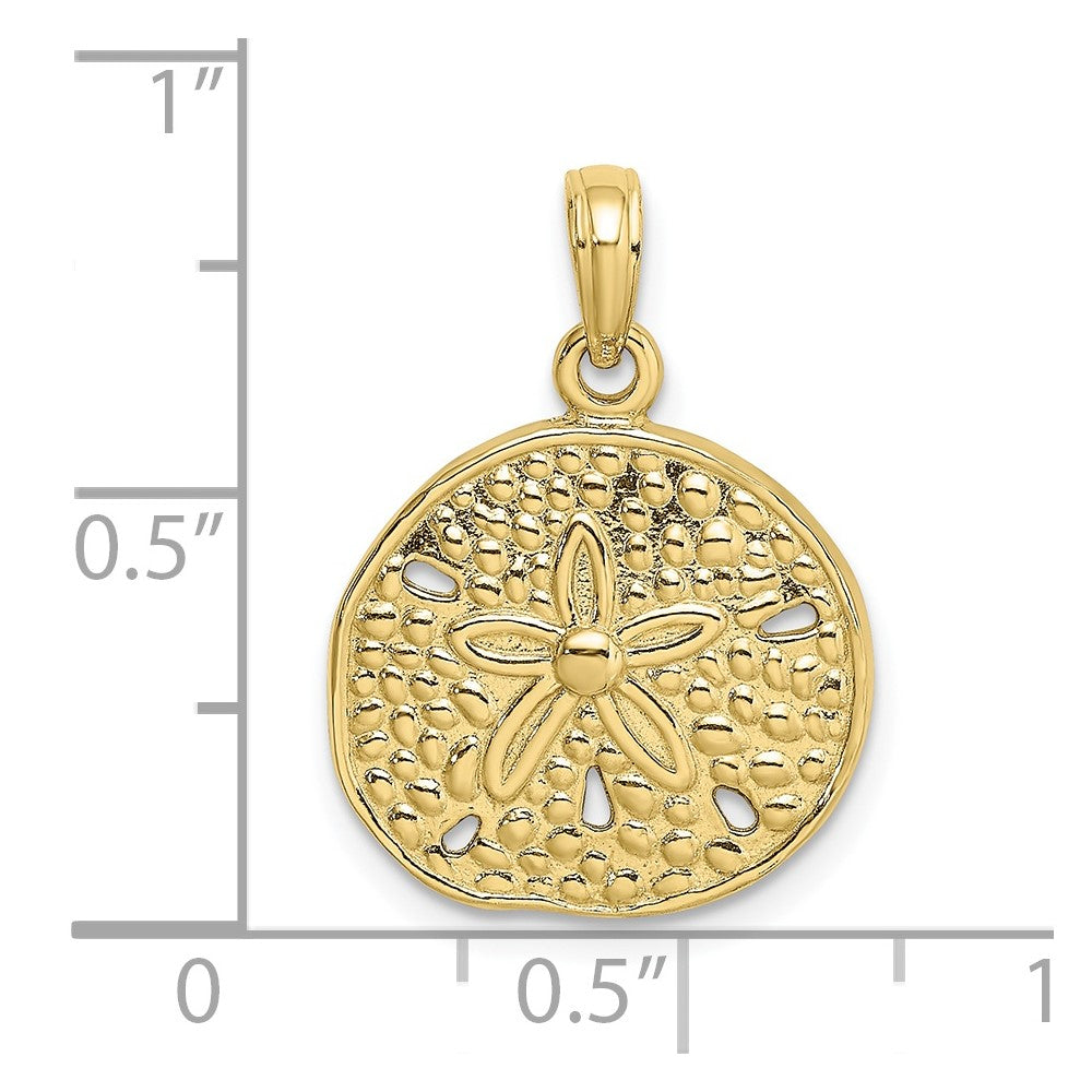 10K 2-D Cut-Out Sand Dollar Charm