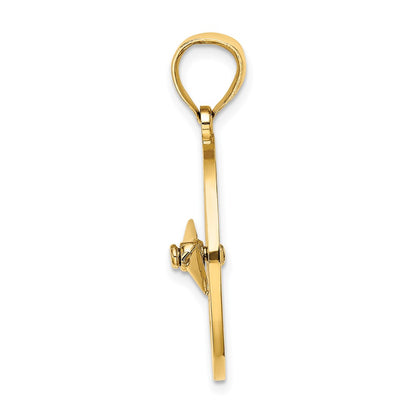 10K Nautical Compass with Moveable Needle Charm