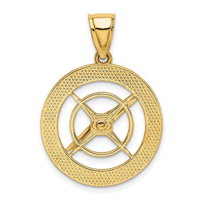 10K Nautical Compass with Moveable Needle Charm