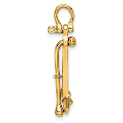 10K 3-D Polished Anchor 2-Piece Moveable Charm