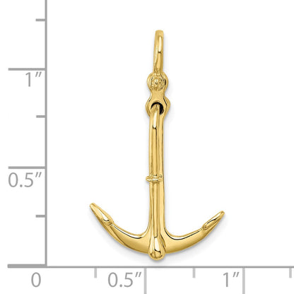 10K 3-D Polished Anchor 2-Piece Moveable Charm