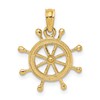 10K 2-D Ships Wheel Charm