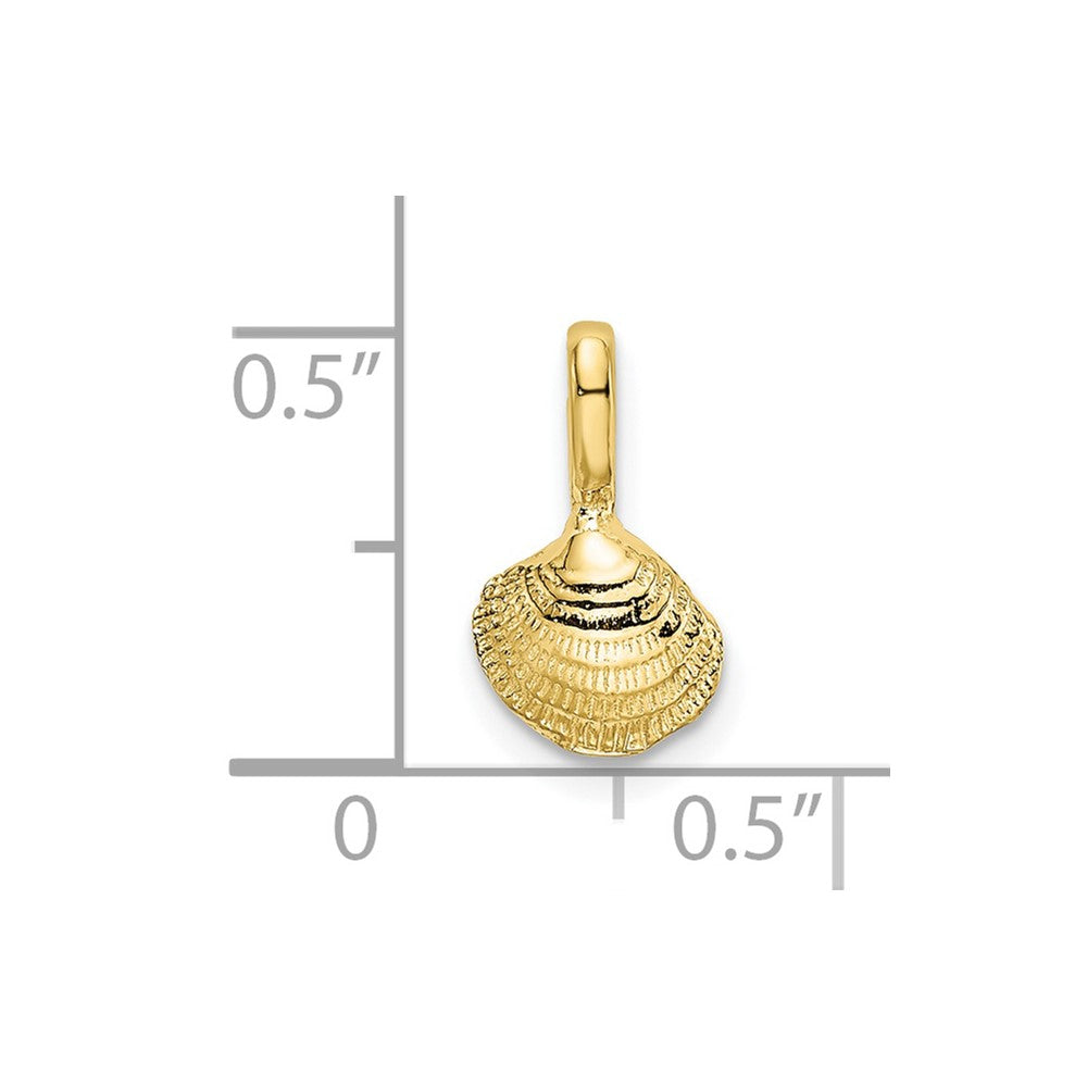10K Mini Clam Shell Charm
