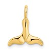 10K Polished Mini Whale Tail Charm