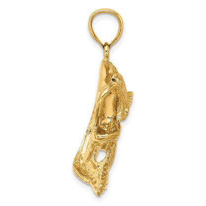 10K Large 2-D Bass Fish Jumping Charm