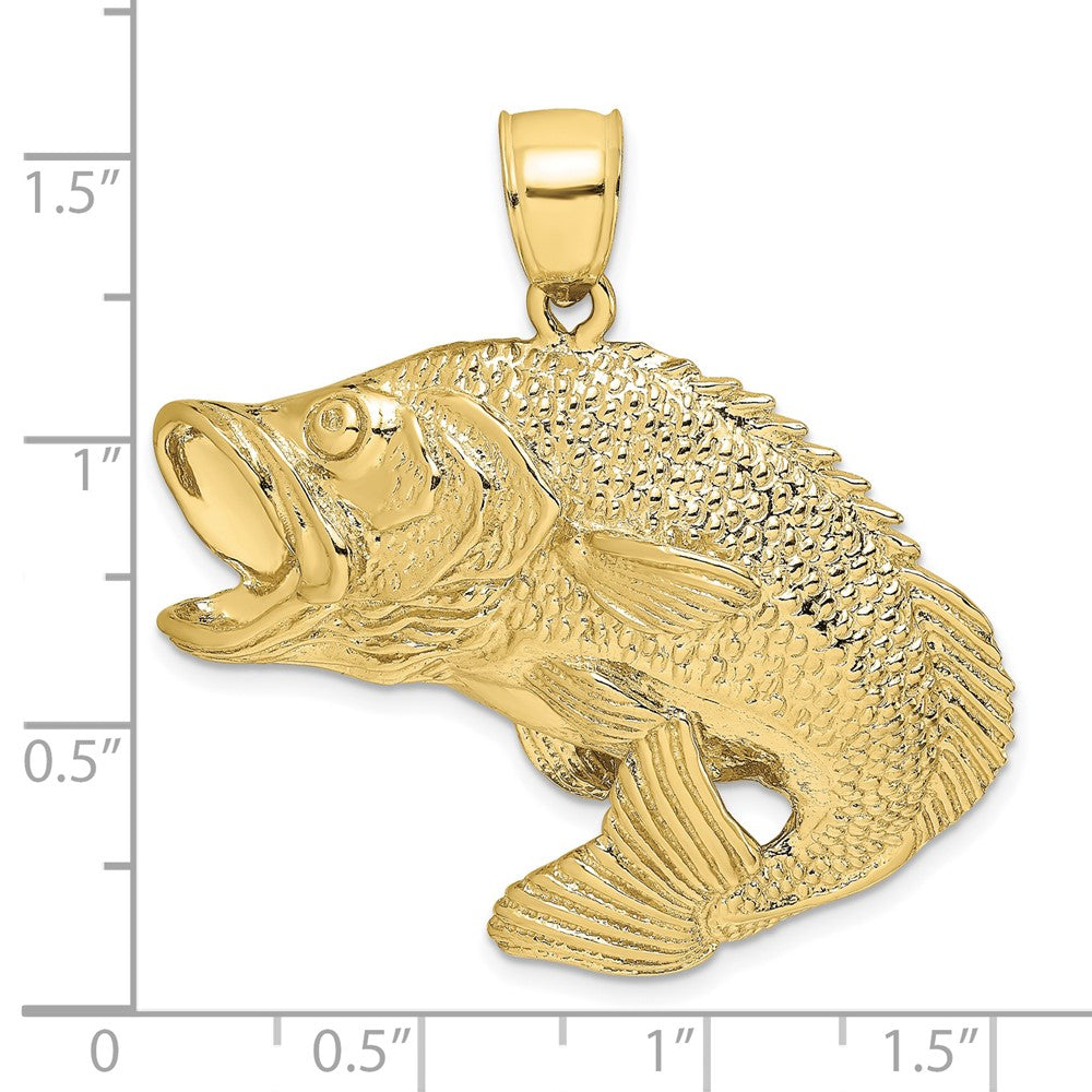 10K Large 2-D Bass Fish Jumping Charm