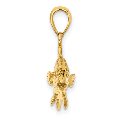 10K Large 3-D Red Fish Charm
