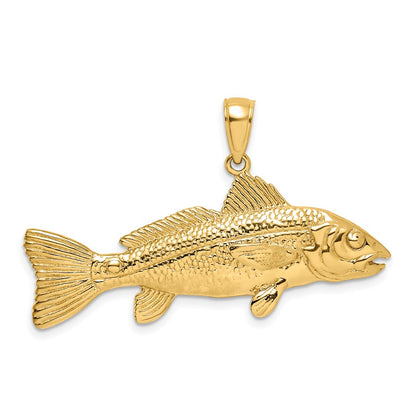 10K Large 3-D Red Fish Charm