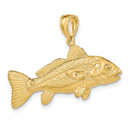 10K Large 3-D Red Fish Charm